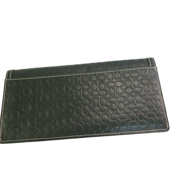 Coach 1941 Vintage Rare Black Embossed Logo Snap Clutch Wallet Like New - Picture 2 of 5